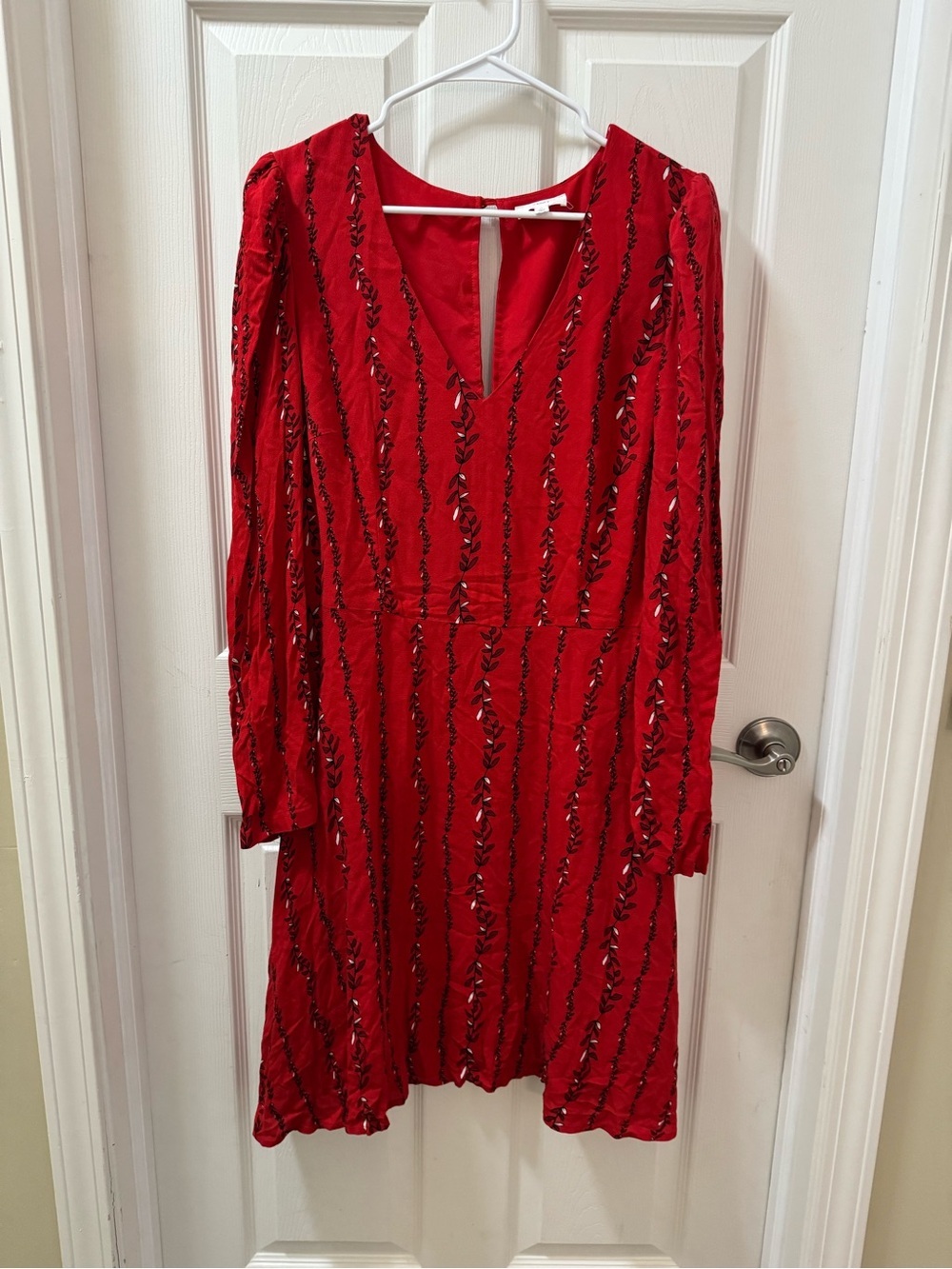 A Loves A Red Poinsettia A Line Dress Size 12